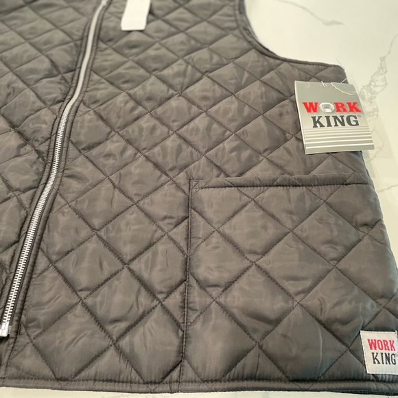 Work King Quilted Vest Noir Black Size 3XL NWT - Picture 5 of 6